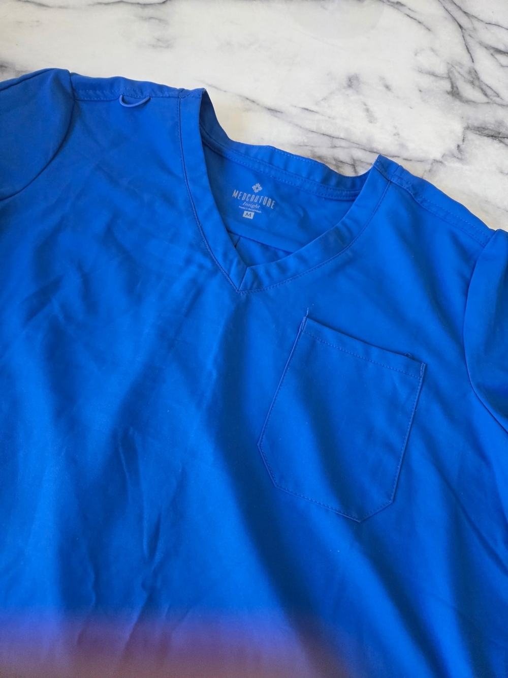 Med Couture Women's Royal Blue V-Neck Scrub Top